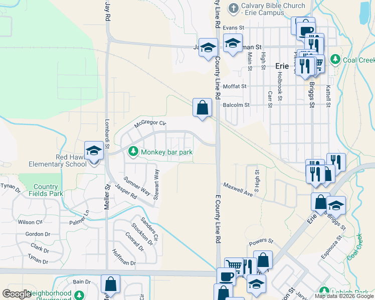 map of restaurants, bars, coffee shops, grocery stores, and more near 85 Jackson Place in Erie