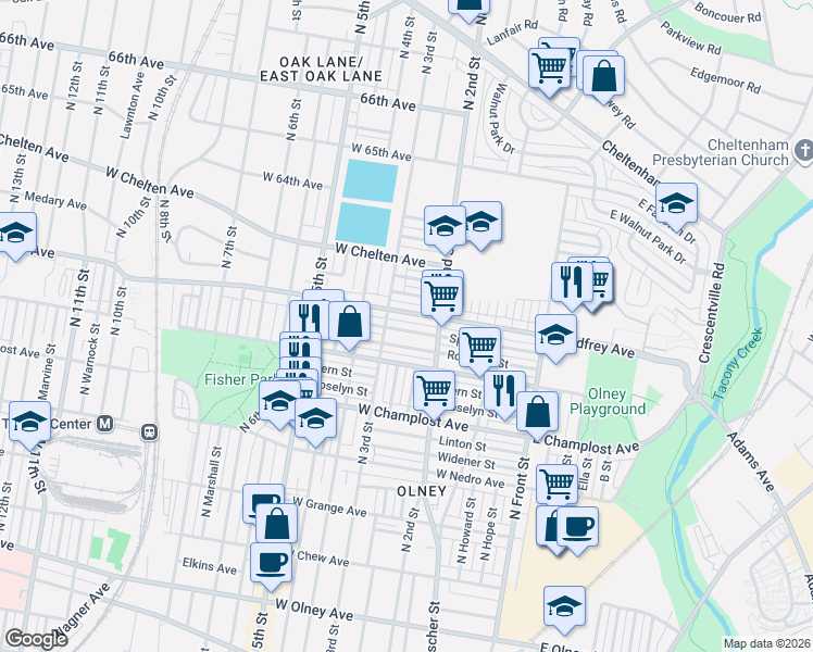map of restaurants, bars, coffee shops, grocery stores, and more near 228 West Laveer Street in Philadelphia