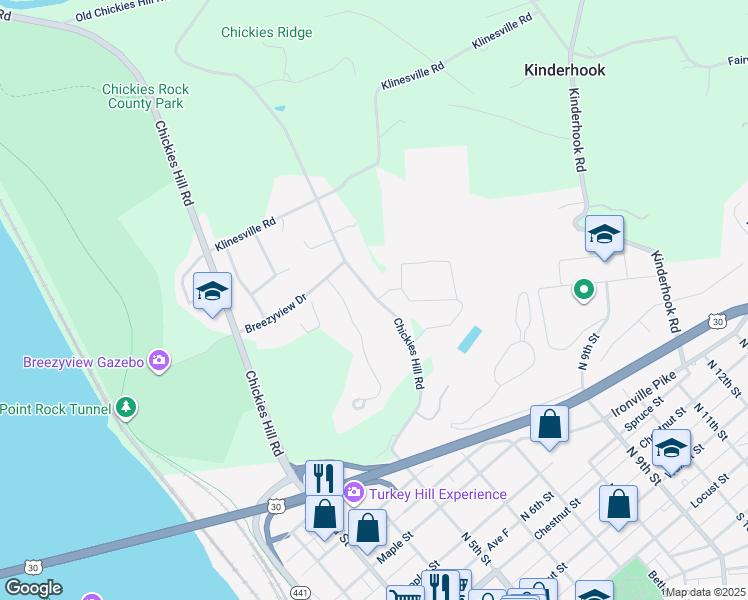 map of restaurants, bars, coffee shops, grocery stores, and more near 746 Old Chickies Hill Road in Columbia