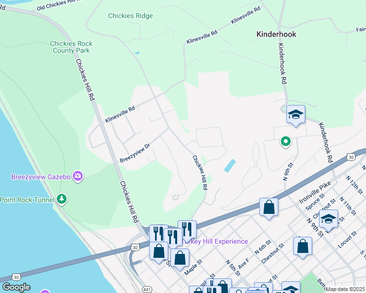 map of restaurants, bars, coffee shops, grocery stores, and more near 746 Old Chickies Hill Road in Columbia
