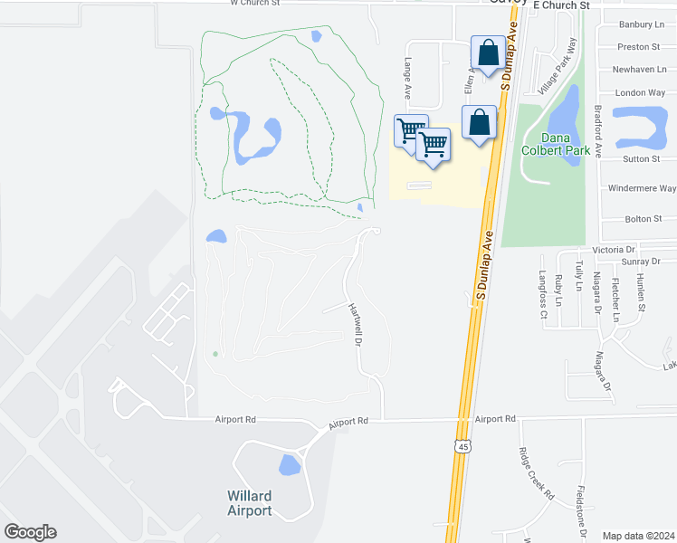 map of restaurants, bars, coffee shops, grocery stores, and more near 801 Hartwell Drive in Savoy