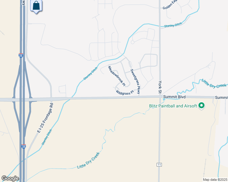map of restaurants, bars, coffee shops, grocery stores, and more near 4628 Wildgrass Place in Dacono