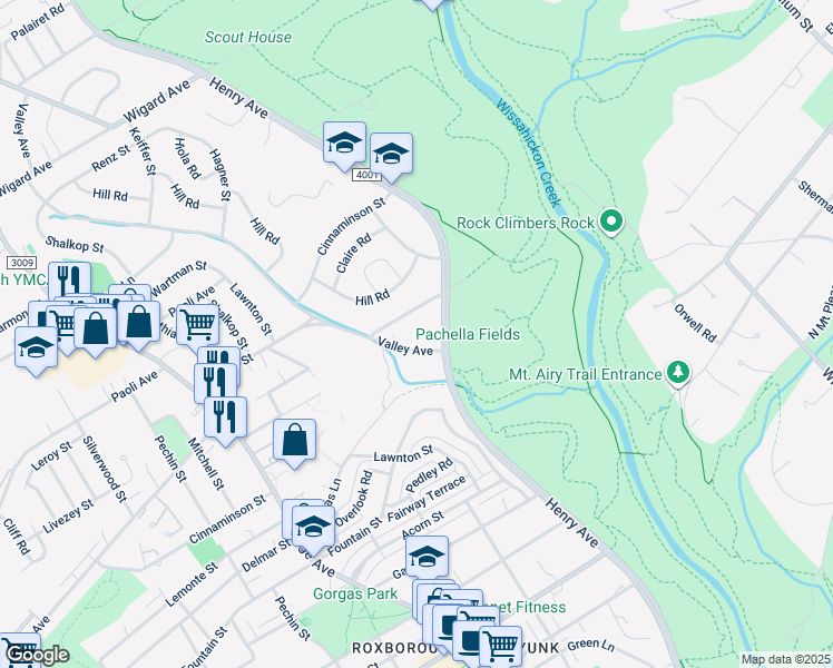 map of restaurants, bars, coffee shops, grocery stores, and more near 6901-29 Valley Avenue in Philadelphia