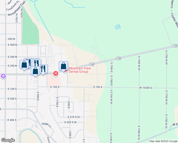 map of restaurants, bars, coffee shops, grocery stores, and more near 2218 Utah 198 in Payson