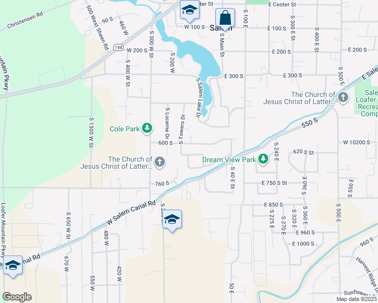 map of restaurants, bars, coffee shops, grocery stores, and more near 125 West Apple Blossom Way in Salem