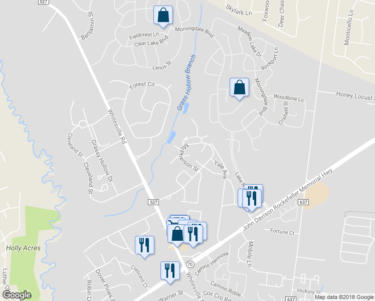 map of restaurants, bars, coffee shops, grocery stores, and more near 1203 Arlington Drive in Toms River