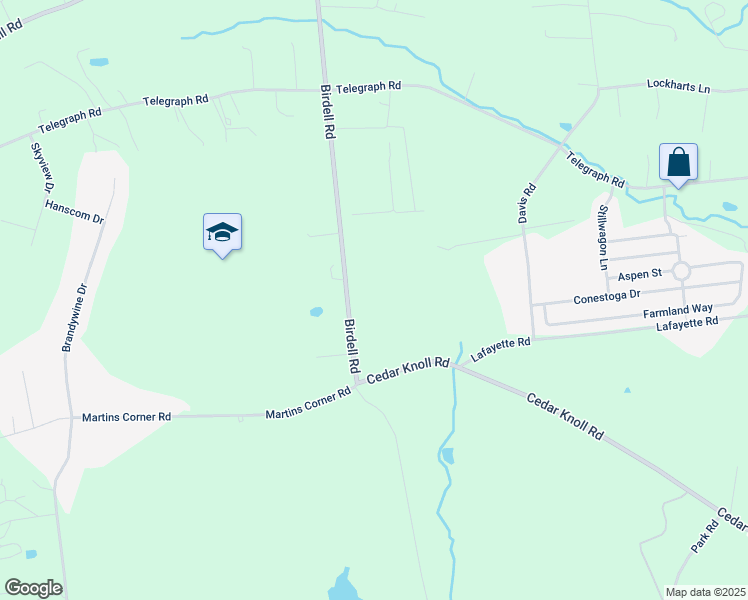 map of restaurants, bars, coffee shops, grocery stores, and more near 1476 Birdell Road in Coatesville