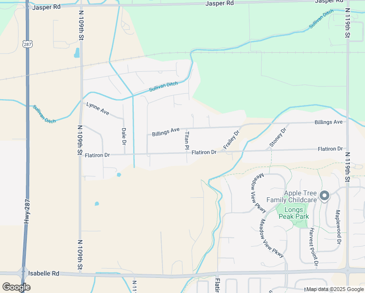 map of restaurants, bars, coffee shops, grocery stores, and more near 3917 Titan Place in Lafayette