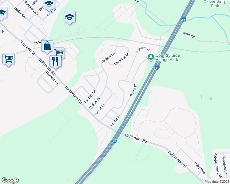 map of restaurants, bars, coffee shops, grocery stores, and more near 4 Holly Court in Shippensburg