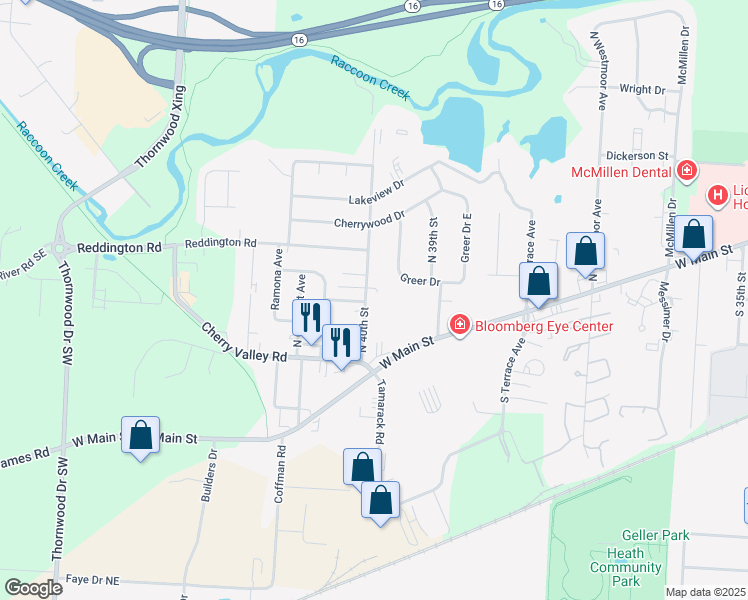map of restaurants, bars, coffee shops, grocery stores, and more near 70 North 40th Street in Newark