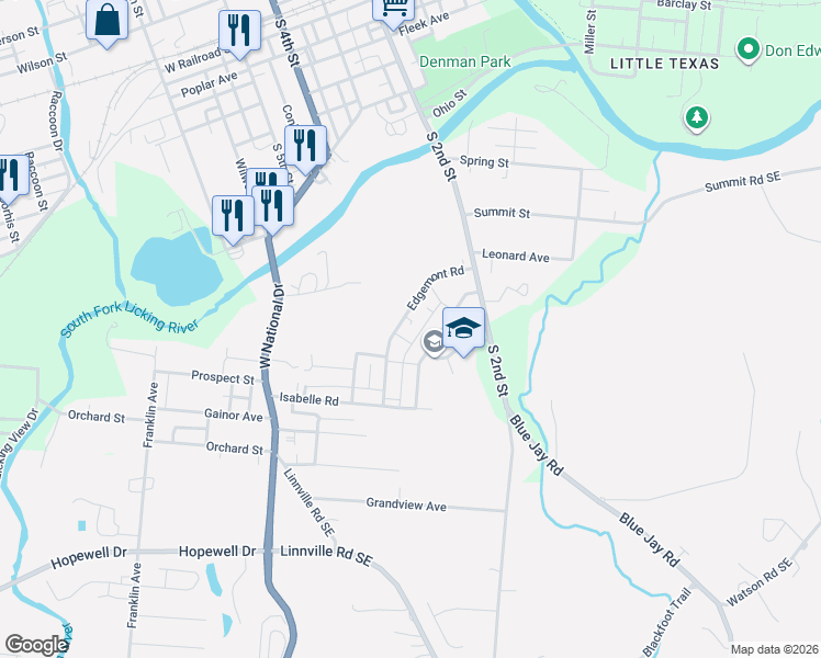 map of restaurants, bars, coffee shops, grocery stores, and more near 522 Edgemont Road in Newark