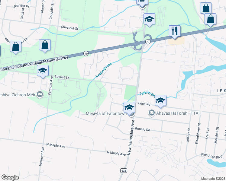map of restaurants, bars, coffee shops, grocery stores, and more near 13 Prague Place in Lakewood