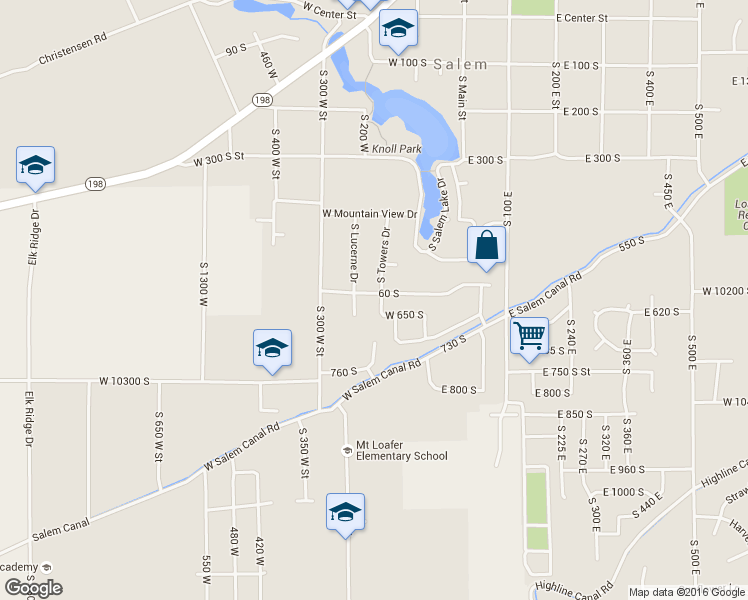 map of restaurants, bars, coffee shops, grocery stores, and more near 185 60 South in Salem