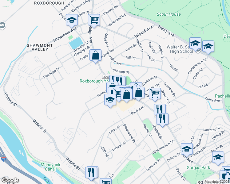 map of restaurants, bars, coffee shops, grocery stores, and more near 499 Domino Lane in Philadelphia