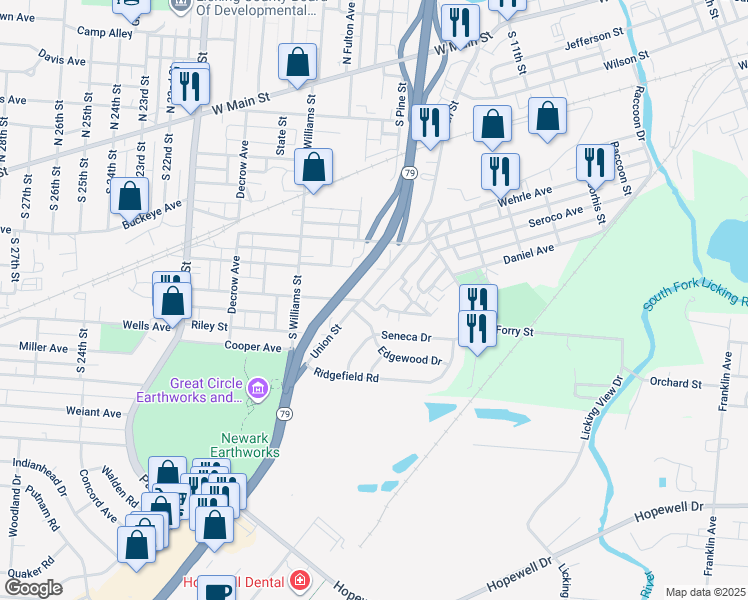 map of restaurants, bars, coffee shops, grocery stores, and more near 300 Union Street in Newark