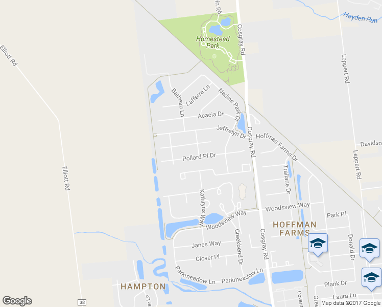 map of restaurants, bars, coffee shops, grocery stores, and more near 6246 Pollard Place Drive in Hilliard
