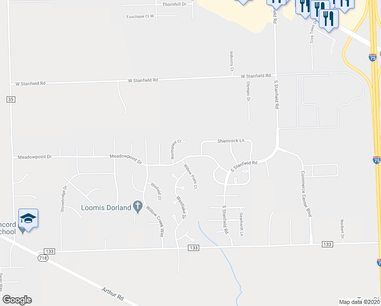 map of restaurants, bars, coffee shops, grocery stores, and more near 2421 Meadowpoint Dr in Troy