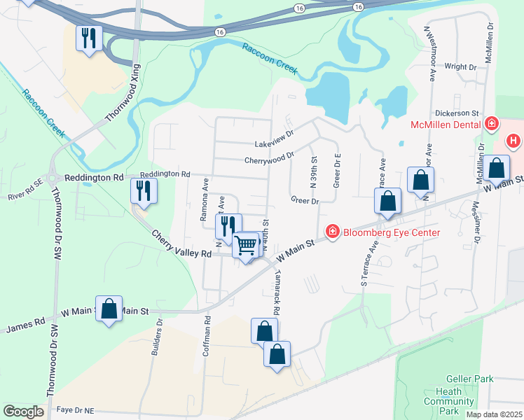 map of restaurants, bars, coffee shops, grocery stores, and more near 75 North 40th Street in Newark