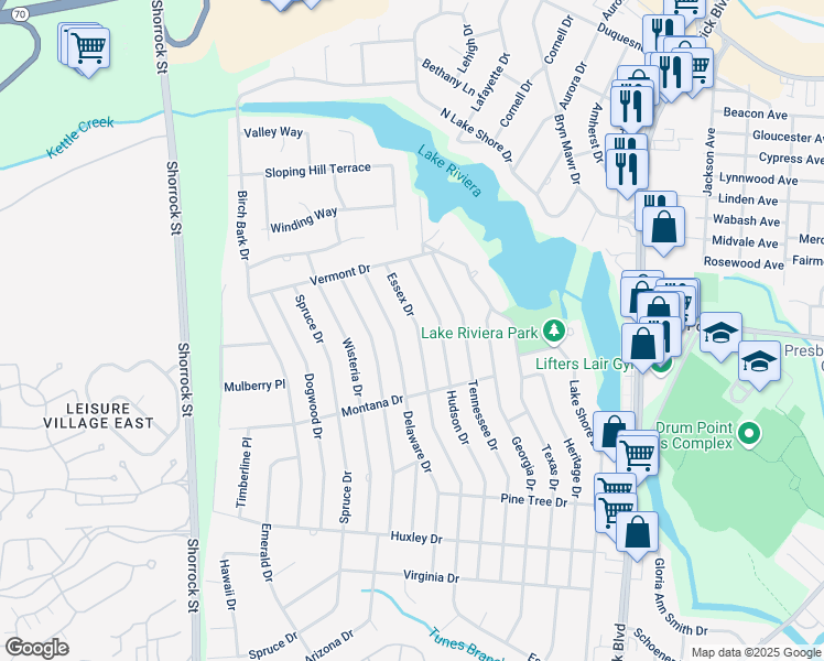map of restaurants, bars, coffee shops, grocery stores, and more near 370 Essex Drive in Brick Township