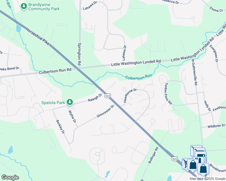 map of restaurants, bars, coffee shops, grocery stores, and more near 15 Patterdale Place in Downingtown