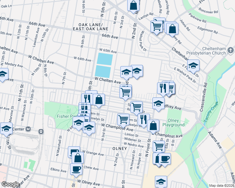 map of restaurants, bars, coffee shops, grocery stores, and more near 228 West Laveer Street in Philadelphia