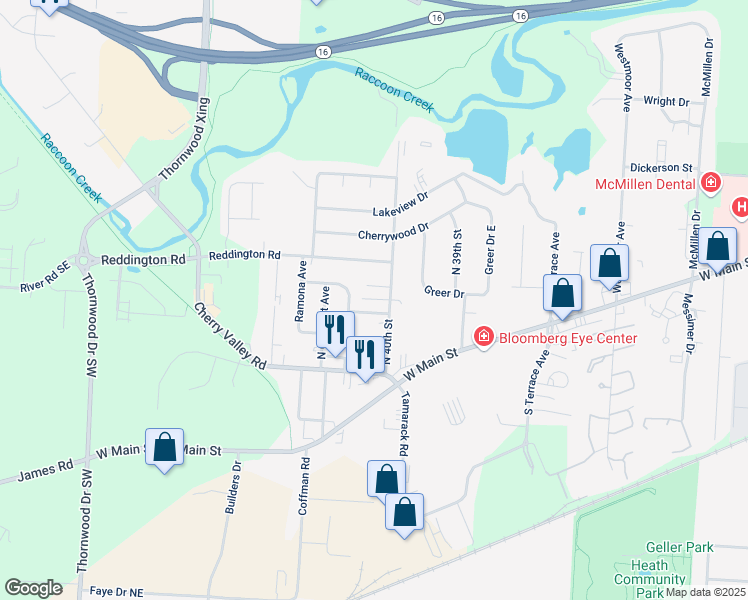 map of restaurants, bars, coffee shops, grocery stores, and more near 75 North 40th Street in Newark