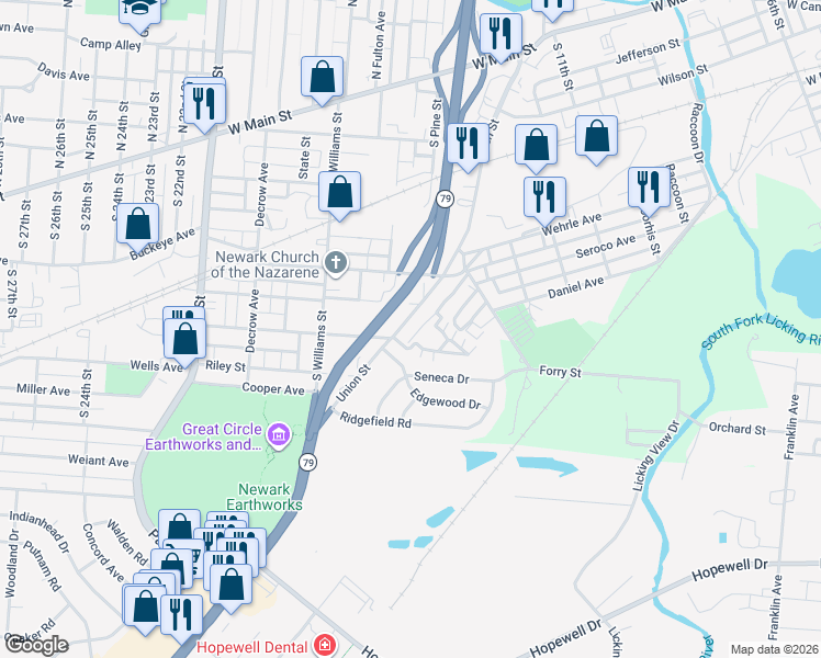 map of restaurants, bars, coffee shops, grocery stores, and more near 300 Union Street in Newark