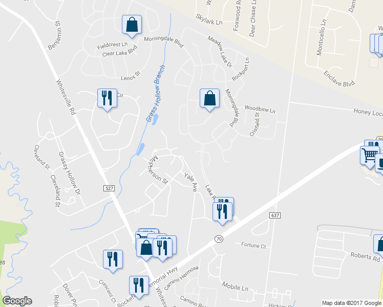 map of restaurants, bars, coffee shops, grocery stores, and more near 2362 West Ashfield Court in Toms River