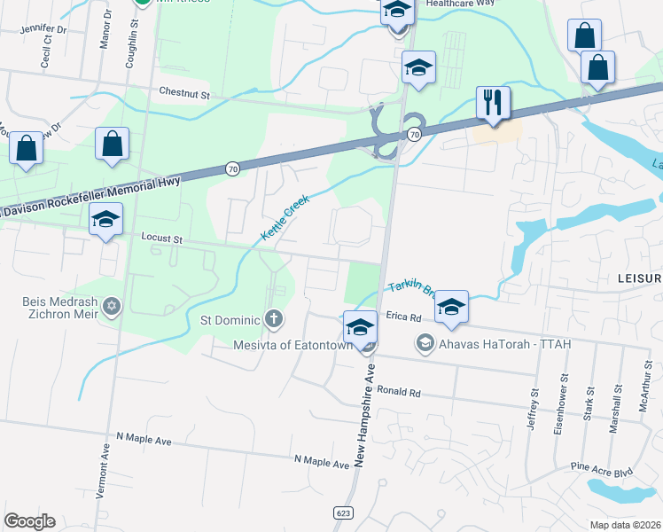 map of restaurants, bars, coffee shops, grocery stores, and more near 13 Prague Place in Lakewood