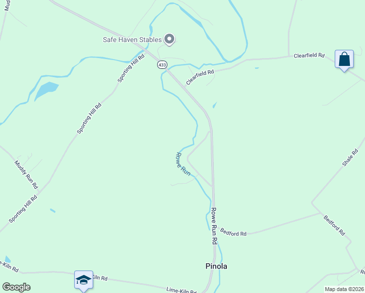 map of restaurants, bars, coffee shops, grocery stores, and more near 9691 Rowe Run Loop in Shippensburg