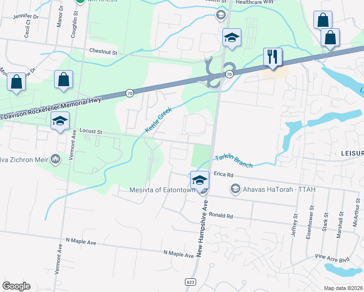 map of restaurants, bars, coffee shops, grocery stores, and more near 13 Prague Place in Lakewood