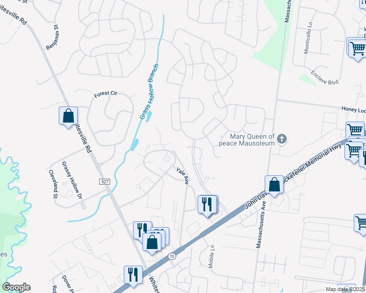 map of restaurants, bars, coffee shops, grocery stores, and more near 2362 West Ashfield Court in Toms River