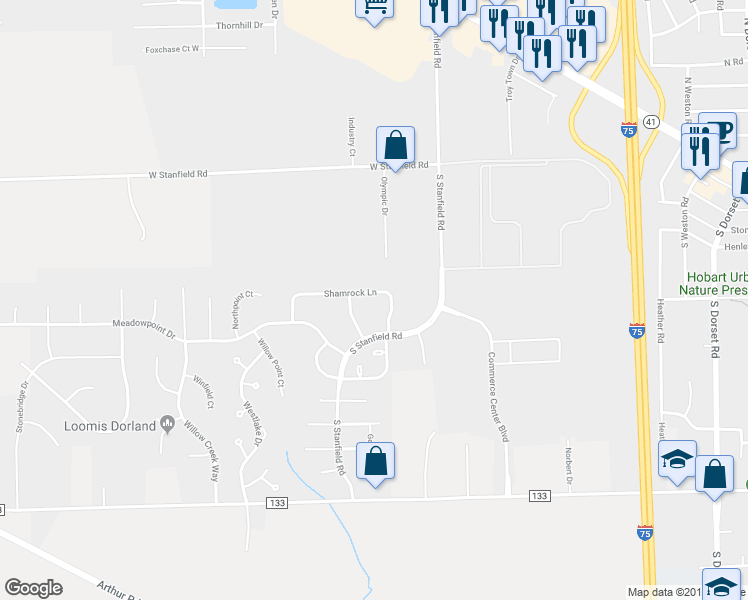 map of restaurants, bars, coffee shops, grocery stores, and more near in Troy