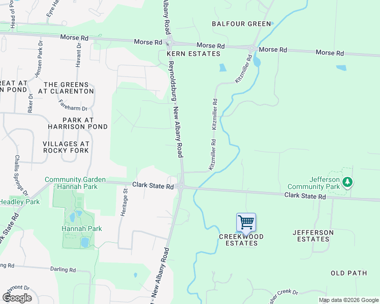 map of restaurants, bars, coffee shops, grocery stores, and more near 3060 Reynoldsburg - New Albany Road in New Albany