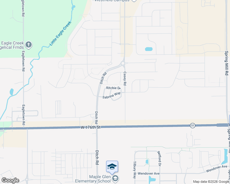 map of restaurants, bars, coffee shops, grocery stores, and more near 1270 Sabrina Way in Westfield