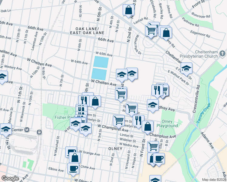 map of restaurants, bars, coffee shops, grocery stores, and more near 228 West Laveer Street in Philadelphia