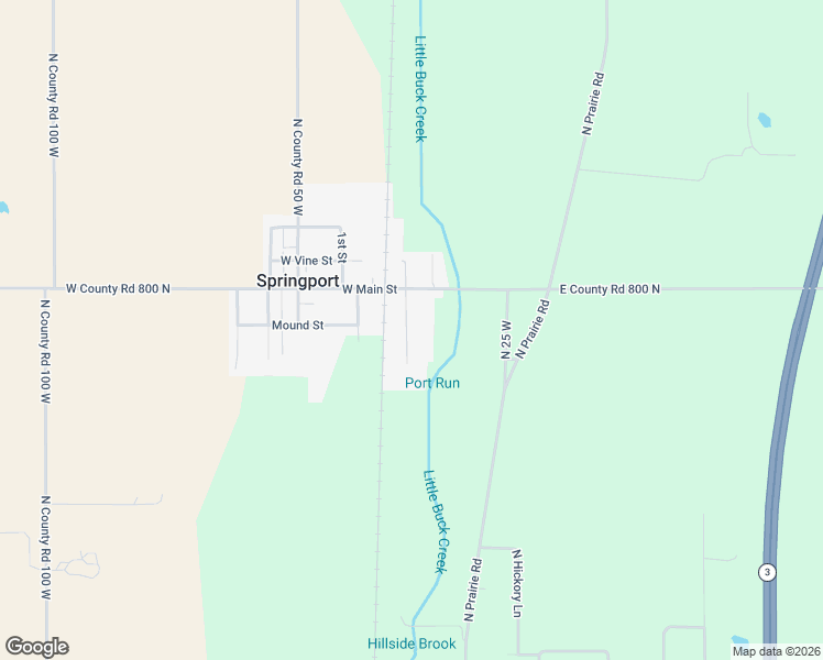 map of restaurants, bars, coffee shops, grocery stores, and more near 206 East Street in Springport