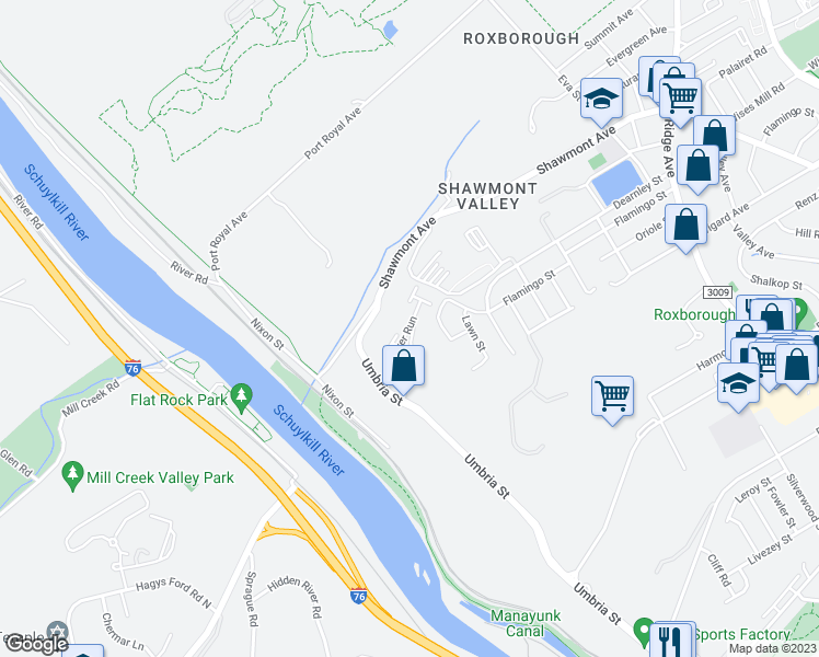 map of restaurants, bars, coffee shops, grocery stores, and more near 708 Autumn River Run in Philadelphia