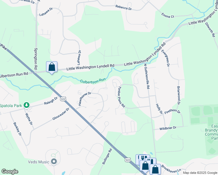 map of restaurants, bars, coffee shops, grocery stores, and more near 113 Chapel Court in Downingtown