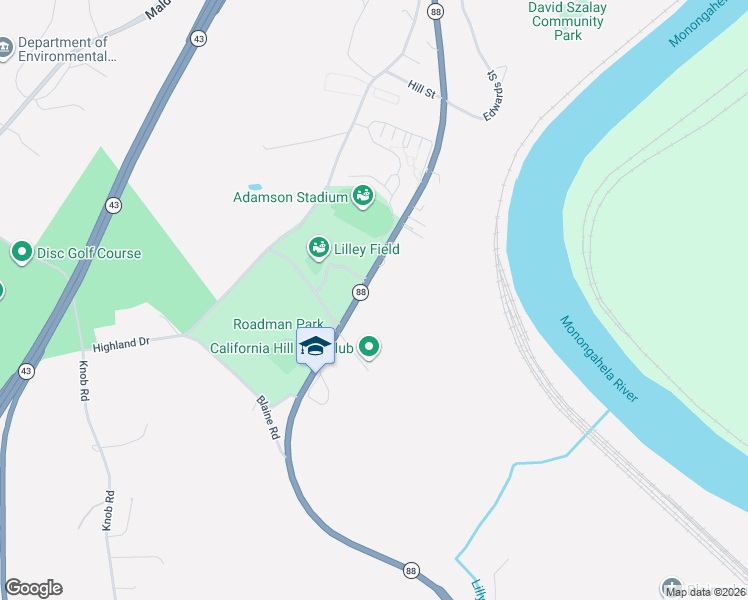 map of restaurants, bars, coffee shops, grocery stores, and more near 176 California Road in Brownsville