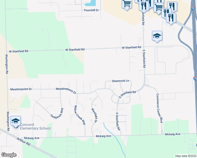 map of restaurants, bars, coffee shops, grocery stores, and more near 590 Northpoint Ct in Troy