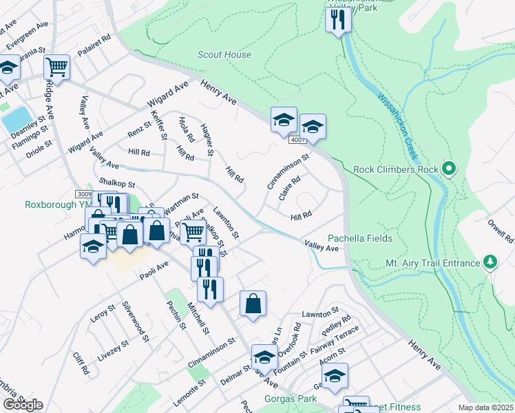 map of restaurants, bars, coffee shops, grocery stores, and more near 715 Cinnaminson Street in Philadelphia