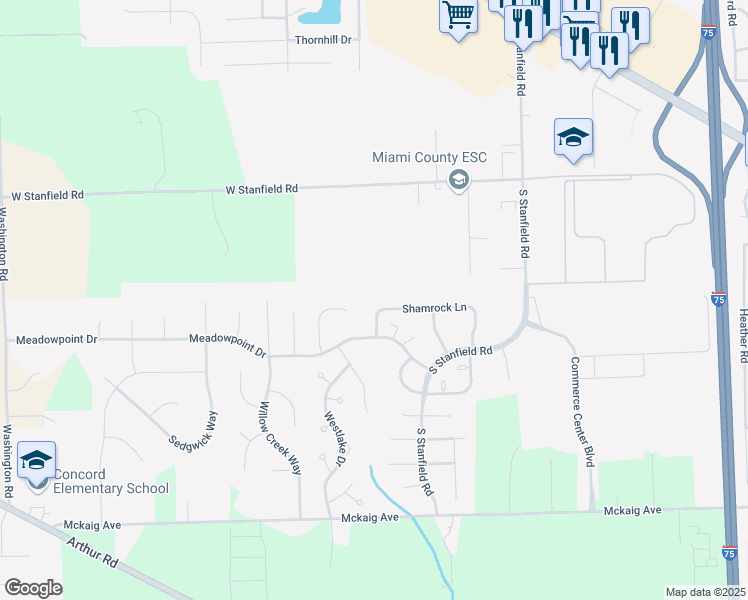 map of restaurants, bars, coffee shops, grocery stores, and more near 590 Northpoint Court in Troy