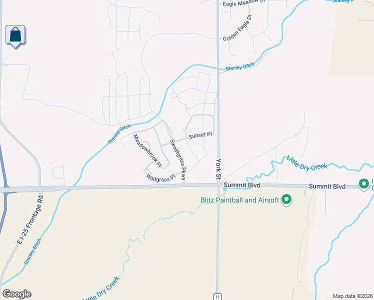 map of restaurants, bars, coffee shops, grocery stores, and more near 4854 Sunset Place in Dacono