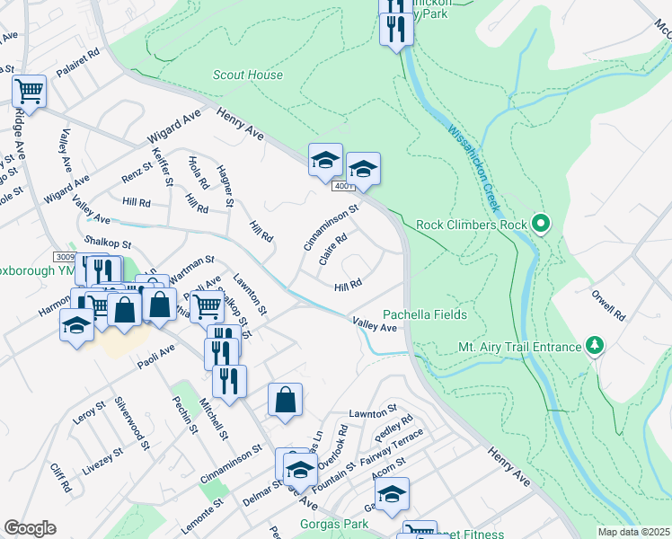 map of restaurants, bars, coffee shops, grocery stores, and more near 7018 Cardin Road in Philadelphia