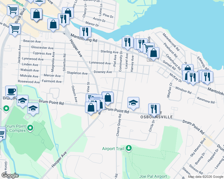 map of restaurants, bars, coffee shops, grocery stores, and more near 814 Applegate Avenue in Brick