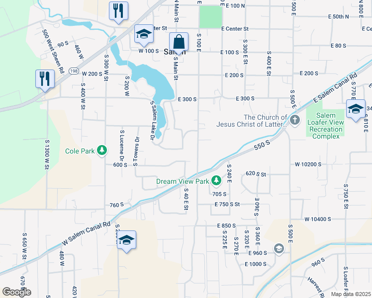map of restaurants, bars, coffee shops, grocery stores, and more near 567 South Hazel Drive in Salem
