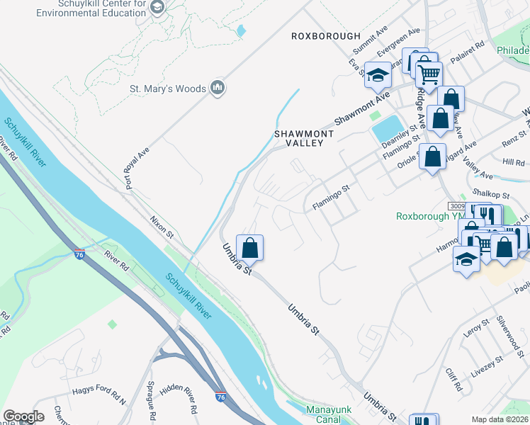 map of restaurants, bars, coffee shops, grocery stores, and more near 816 Autumn River Run in Philadelphia