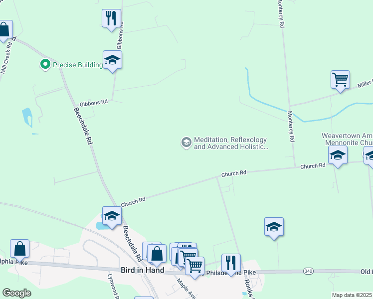 map of restaurants, bars, coffee shops, grocery stores, and more near  in Lancaster County
