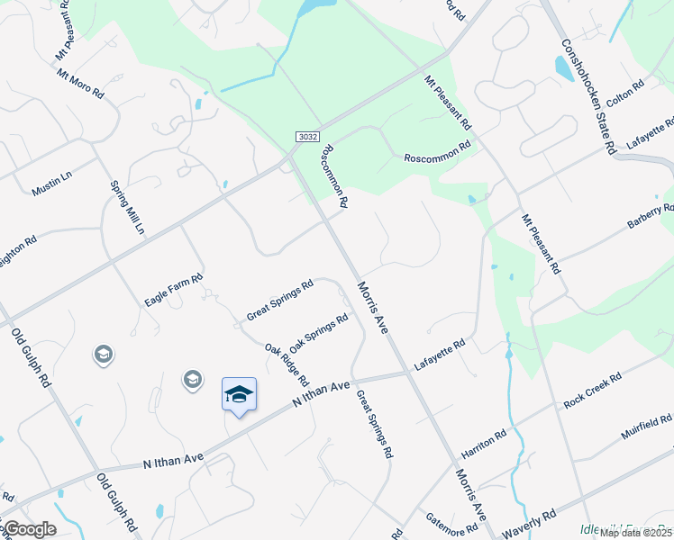 map of restaurants, bars, coffee shops, grocery stores, and more near 919 Great Springs Road in Bryn Mawr